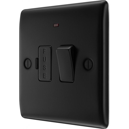 BG Nexus Matt Black Switched Spur/LED