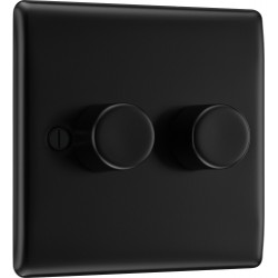 BG Nexus Matt Black 2G Dimmer Switch P/P 400w