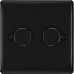 BG Nexus Matt Black 2G Dimmer Switch P/P 400w