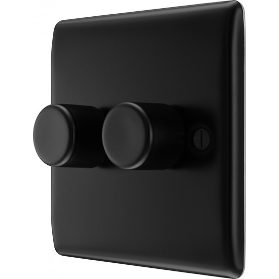 BG Nexus Matt Black 2G Dimmer Switch P/P 400w