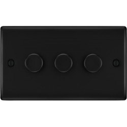 BG Nexus Matt Black 3G Dimmer Switch P/P 400w