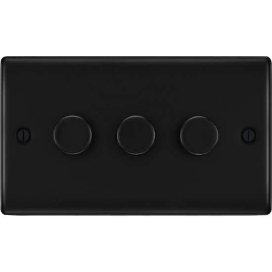 BG Nexus Matt Black 3G Dimmer Switch P/P 400w