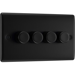 BG Nexus Matt Black 4G Dimmer Switch P/P 400w