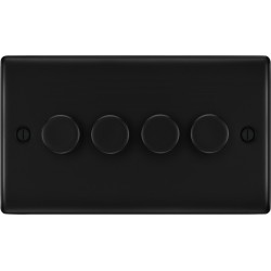 BG Nexus Matt Black 4G Dimmer Switch P/P 400w