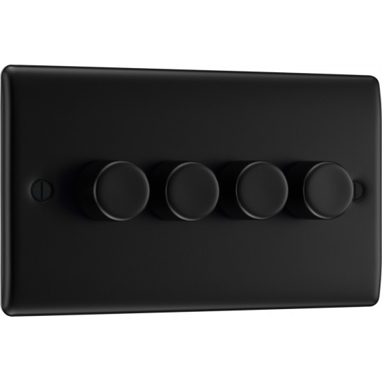 BG Nexus Matt Black 4G Dimmer Switch P/P 400w