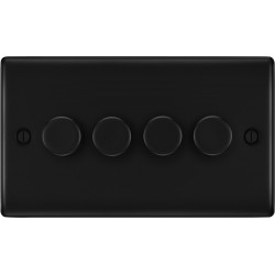 BG Nexus Matt Black 4G Dimmer Switch P/P 400w