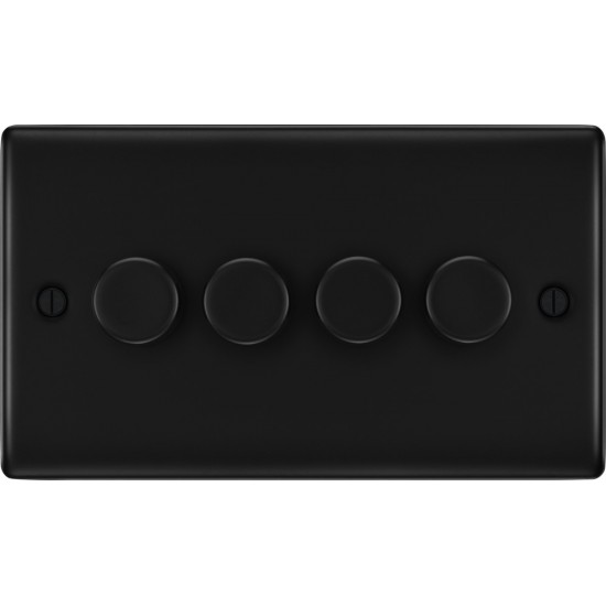 BG Nexus Matt Black 4G Dimmer Switch P/P 400w