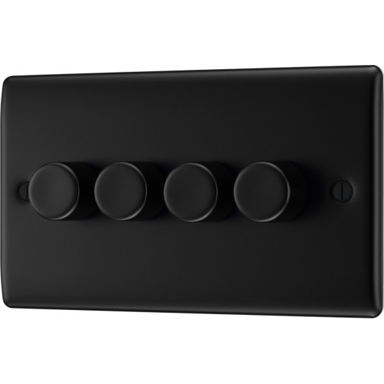 BG Nexus Matt Black 4G Dimmer Switch P/P 400w