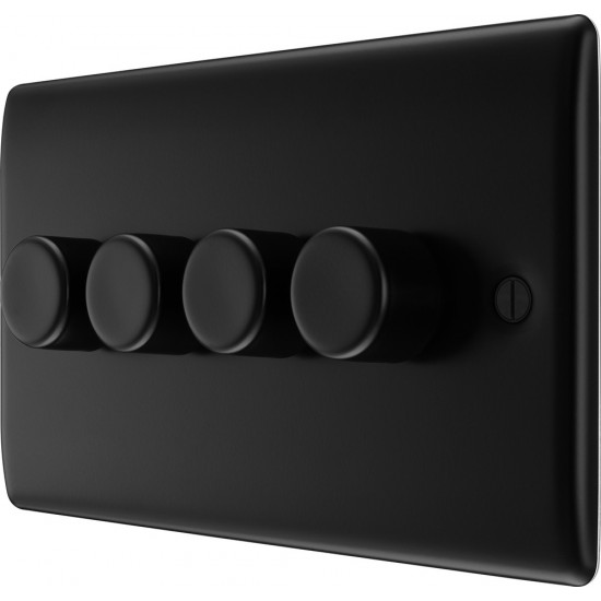 BG Nexus Matt Black 4G Dimmer Switch P/P 400w
