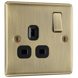 BG Nexus Antique Brass 1G Switched Socket