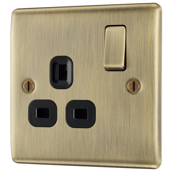 BG Nexus Antique Brass 1G Switched Socket