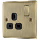 BG Nexus Antique Brass 1G Switched Socket