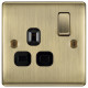 BG Nexus Antique Brass 1G Switched Socket