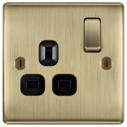 BG Nexus Antique Brass 1G Switched Socket