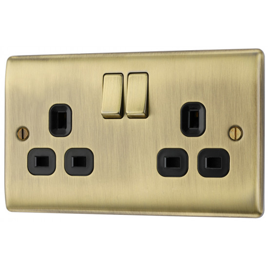 BG Nexus Antique Brass 2G Switched Socket