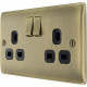 BG Nexus Antique Brass 2G Switched Socket