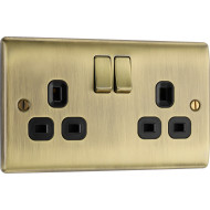 BG Nexus Antique Brass 2G Switched Socket