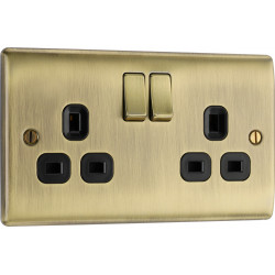 BG Nexus Antique Brass 2G Switched Socket