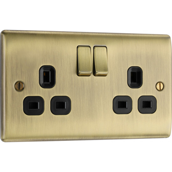 BG Nexus Antique Brass 2G Switched Socket