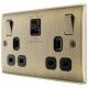 BG Nexus Antique Brass 2G Sw/Socket c/w 2xUSB