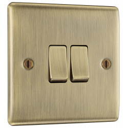 BG Nexus Antique Brass 2 Gang 2 Way Switch BG Nexus Antique Brass 2 Gang 2 Way Switch
