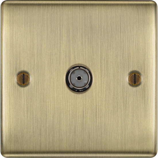 BG Nexus Antique Brass 1 Gang Co-Axial Socket