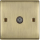 BG Nexus Antique Brass 1 Gang Co-Axial Socket