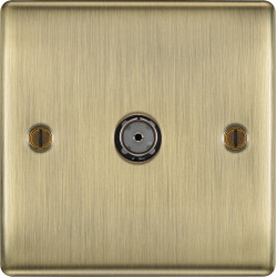 BG Nexus Antique Brass 1 Gang Co-Axial Socket