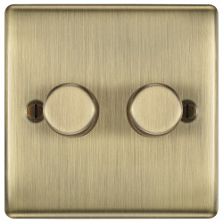 BG Nexus Antique Brass 2 Gang 2 Way Dimmer