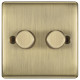 BG Nexus Antique Brass 2 Gang 2 Way Dimmer