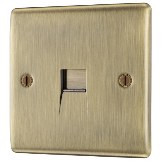 BG Nexus Antique Brass Slave Telephone Socket