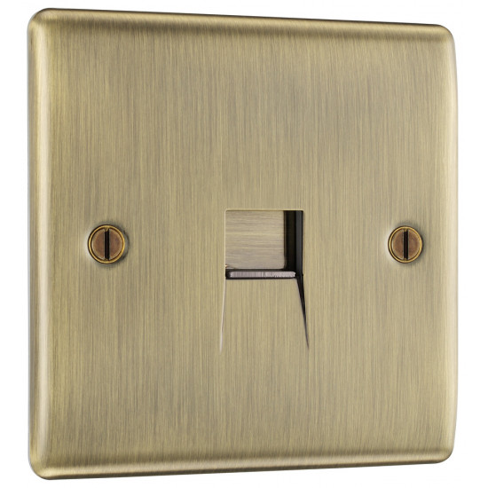 BG Nexus Antique Brass Slave Telephone Socket BG Nexus Antique Brass Slave Telephone Socket