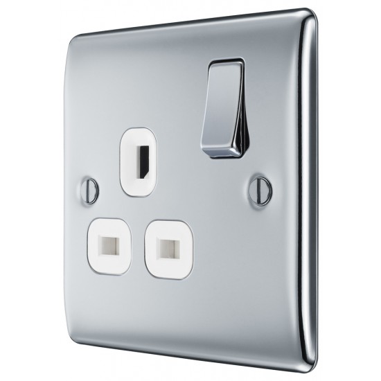 BG Nexus Polished Chrome 1G Switched Socket