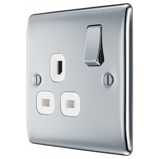 BG Nexus Polished Chrome 1G Switched Socket