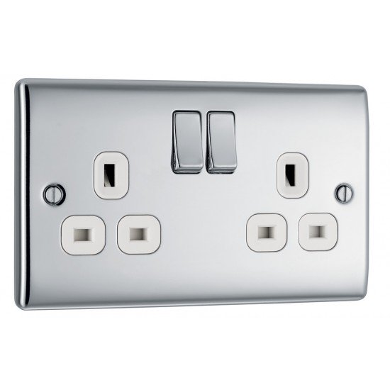 BG Nexus Polished Chrome 2G Switched Socket BG Nexus Polished Chrome 2G Switched Socket