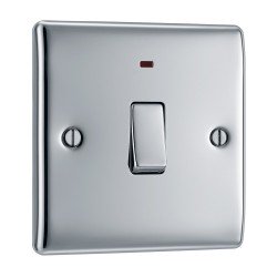 BG Nexus Polished Chrome 20amp DP Switch/Neon