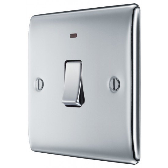 BG Nexus Polished Chrome 20amp DP Switch/Neon