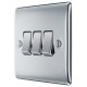 BG Nexus Polished Chrome 3 Gang 2 Way Switch