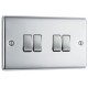 BG Nexus Polished Chrome 4 Gang 2 Way Switch