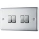 BG Nexus Polished Chrome 4 Gang 2 Way Switch