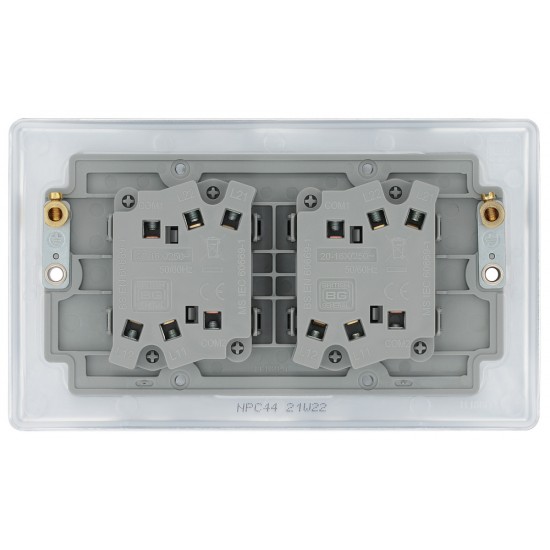 BG Nexus Polished Chrome 4 Gang 2 Way Switch