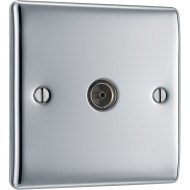 BG Nexus Polished Chrome 1 Gang Co-Axial Socket