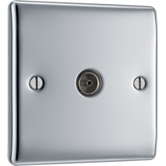 BG Nexus Polished Chrome 1 Gang Co-Axial Socket BG Nexus Polished Chrome 1 Gang Co-Axial Socket
