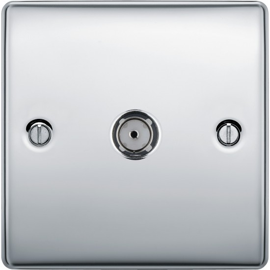 BG Nexus Polished Chrome 1 Gang Co-Axial Socket