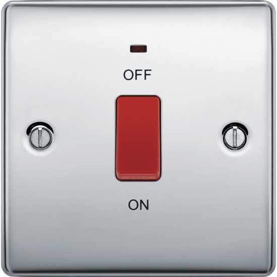 BG Nexus Polished Chrome 45A DP Switch/Neon 1G (Small)