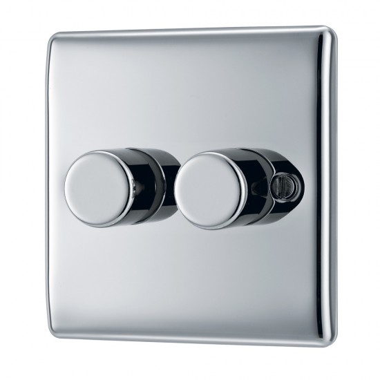 BG Nexus Polished Chrome 2G Dimmer Switch P/P 400w BG Nexus Polished Chrome 2G Dimmer Switch P/P 400w