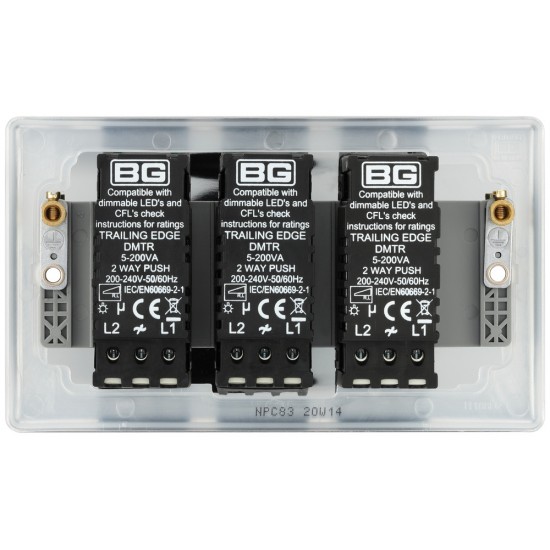 BG Nexus Polished Chrome 3G Dimmer Switch P/P 400w