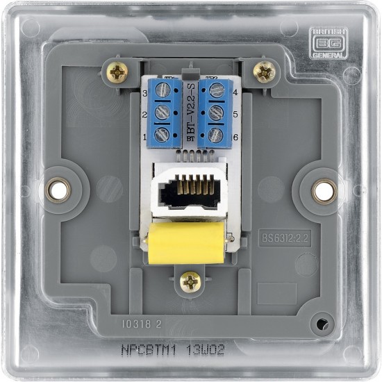BG Nexus Polished Chrome Master Telephone Socket
