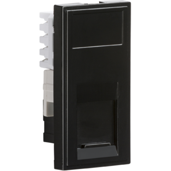 Euro Module Cat5/Cat6 RJ45 IDC Outlet-Black