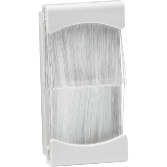 Euro Module Single Brush Module 25x50mm White